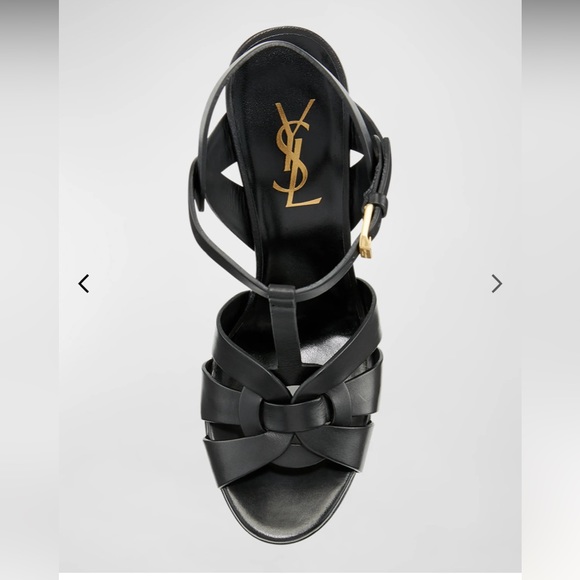 Saint Laurent Tribute 105 Leather Platform Sandal - Picture 11 of 14